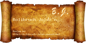 Bolibruch Jolán névjegykártya